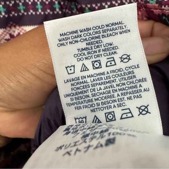 Lands End Down Puffer Vest Womens L‎ Tall Reindeer Bear Fair Isle Christmas - Picture 5 of 5